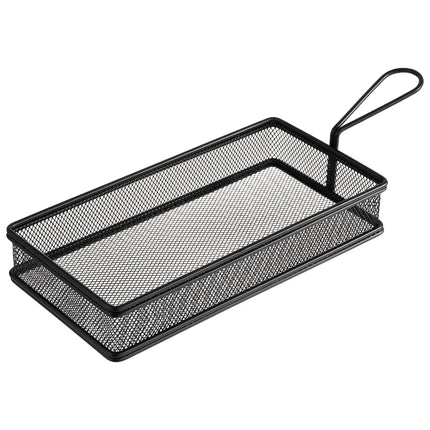 GGM Gastro (6 pcs) Serving Basket - SNACKHOLDER - Stainless Steel - Rectangular - 260x130mm - Black