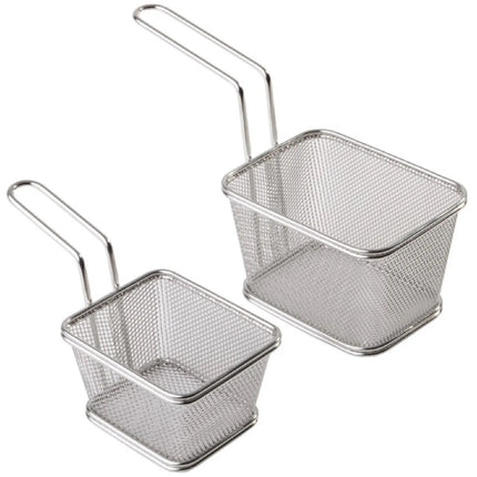 GGM Gastro (6 pcs) Serving Basket - SNACKHOLDER - Stainless Steel - Rectangular - 130x105mm
