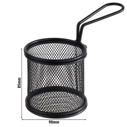 GGM Gastro (6 pcs) Serving Basket - SNACKHOLDER - Stainless Steel - Round - Ø80mm - Black