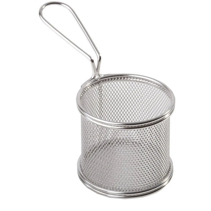 GGM Gastro (6 pcs) Serving Basket - SNACKHOLDER - Stainless Steel - Round - Ø90mm - with 1 Handle