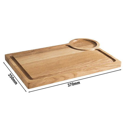 GGM Gastro (6 pcs) Serving Board - OAK - 6-piece set - incl. ramekin recess - oak wood - 370x250mm