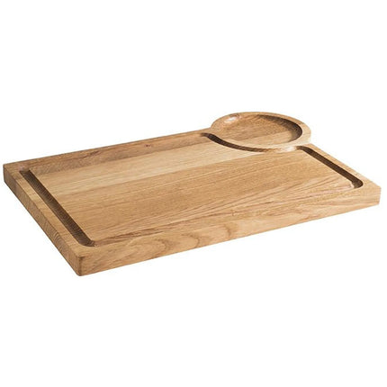 GGM Gastro (6 pcs) Serving Board - OAK - 6-piece set - incl. ramekin recess - oak wood - 370x250mm