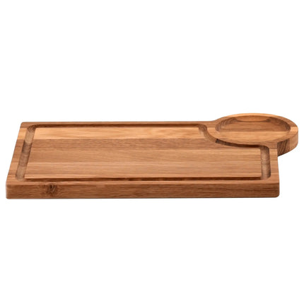 GGM Gastro (6 pcs) Serving Board - OAK - 6-piece set - incl. ramekin recess - oak wood - 370x250mm