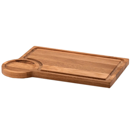 GGM Gastro (6 pcs) Serving Board - OAK - 6-piece set - incl. ramekin recess - oak wood - 370x250mm