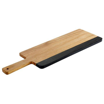 GGM Gastro (6 pcs) Serving Board - ROCKWOOD - incl. writable natural slate strip - acacia wood - 560x180mm