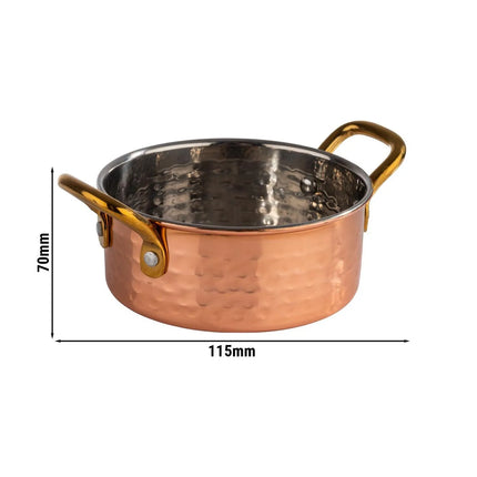 GGM Gastro (6 pcs) Serving Pot - MUMBAI - Stainless Steel - 0.35L - Ø 115mm - Height: 45mm - Copper