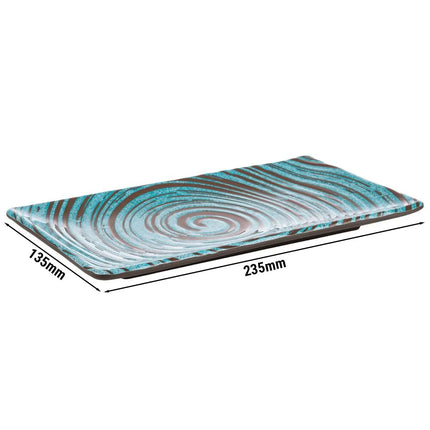 GGM Gastro (6 pcs) Serving Tray - CANCUN - Melamine - 235x135mm - Height: 15mm - Blue/Brown