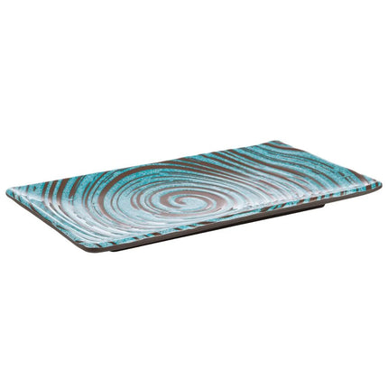 GGM Gastro (6 pcs) Serving Tray - CANCUN - Melamine - 235x135mm - Height: 15mm - Blue/Brown