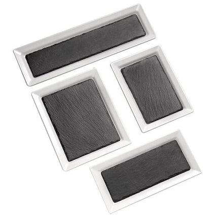 GGM Gastro (6 pcs) Slate Serving Board - Natural Slate - 240x150mm - Black