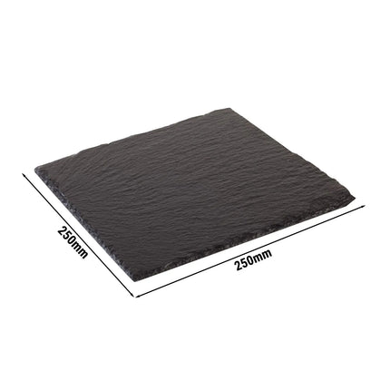 GGM Gastro (6 pcs) Slate Serving Board - Natural Slate - 250x250mm - Black
