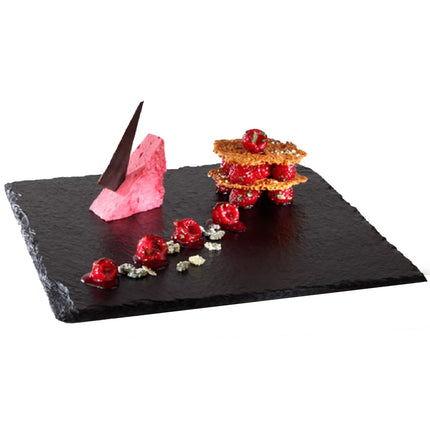 GGM Gastro (6 pcs) Slate Serving Board - Natural Slate - 250x250mm - Black