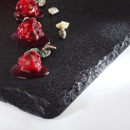GGM Gastro (6 pcs) Slate Serving Board - Natural Slate - 250x250mm - Black