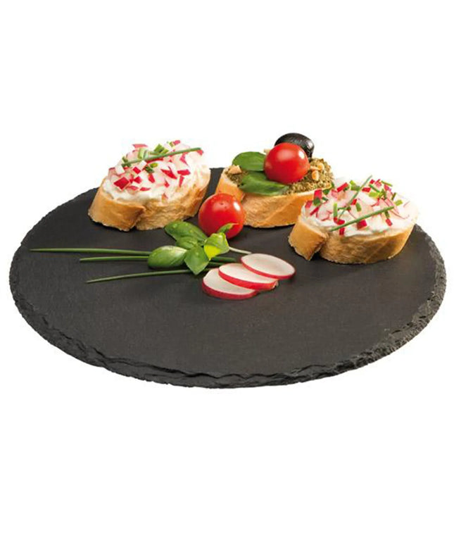 GGM Gastro (6 pcs) Slate Serving Board - Natural Slate - Ø280mm - Black