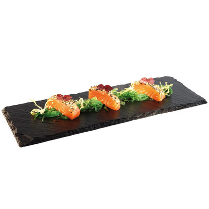 GGM Gastro (6 pcs) Slate Serving Board - Natural Slate - 300x120mm - Black
