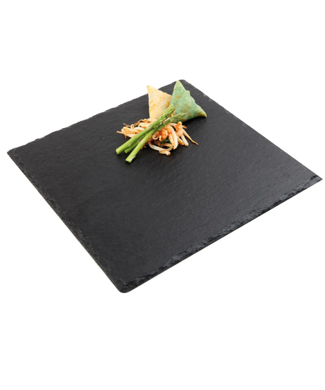GGM Gastro (6 pcs) Slate Serving Board - Natural Slate - 300x300mm - Black