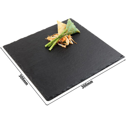 GGM Gastro (6 pcs) Slate Serving Board - Natural Slate - 300x300mm - Black