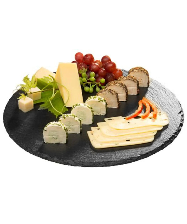 GGM Gastro (6 pcs) Slate Serving Board - Natural Slate - Ø320mm - Black