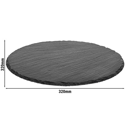 GGM Gastro (6 pcs) Slate Serving Board - Natural Slate - Ø320mm - Black