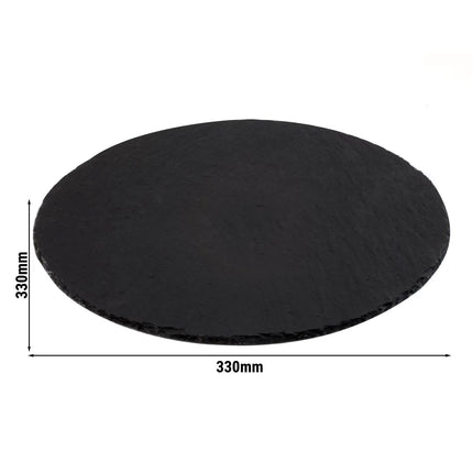 GGM Gastro (6 pcs) Slate Serving Board - Natural Slate - Ø330mm - Black