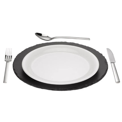 GGM Gastro (6 pcs) Slate Serving Board - Natural Slate - Ø330mm - Black