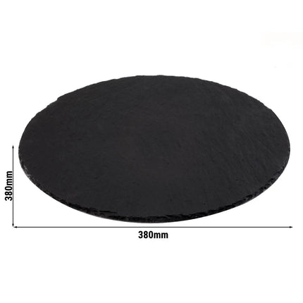 GGM Gastro (6 pcs) Slate Serving Board - Natural Slate - Ø380mm - Black