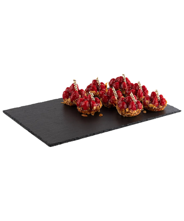 GGM Gastro (6 pcs) Slate Serving Board - Natural Slate - GN 1/1 - 530x325mm - Black