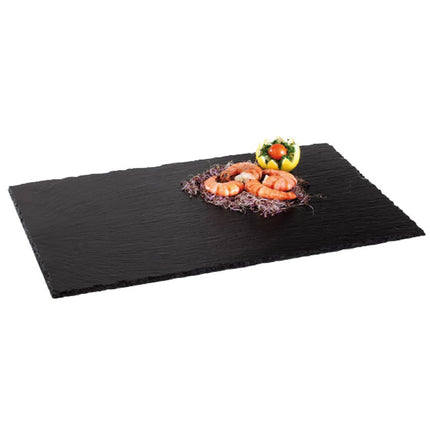 GGM Gastro (6 pcs) Slate Serving Board - Natural Slate - GN 1/1 - 530x325mm - Black