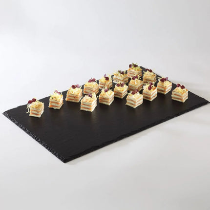 GGM Gastro (6 pcs) Slate Serving Board - Natural Slate - GN 1/1 - 530x325mm - Black