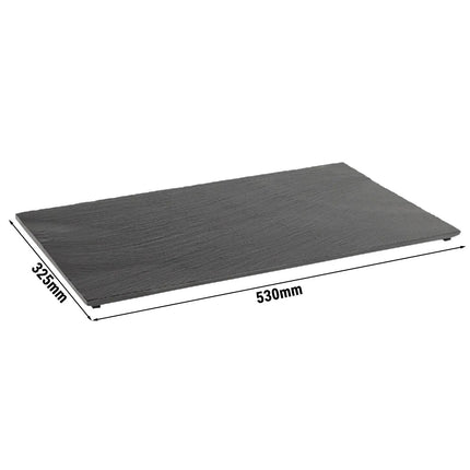 GGM Gastro (6 pcs) Slate Serving Board - Natural Slate - GN 1/1 - VALO - 6-piece set - 530x325mm - Black
