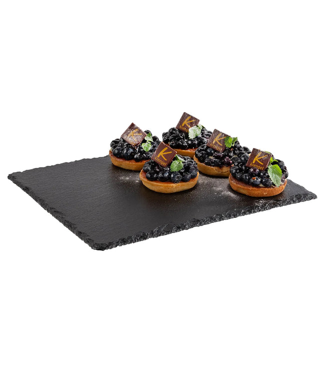 GGM Gastro (6 pcs) Slate Serving Board - Natural Slate - GN 1/2 - 6-piece set - 325x265mm - Black