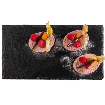 GGM Gastro (6 pcs) Slate Serving Board - Natural Slate - GN 1/3 - 325x176mm - Black