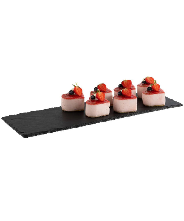 GGM Gastro (6 pcs) Slate Serving Board - Natural Slate - GN 2/4 - 6-piece set - 530x162mm - Black