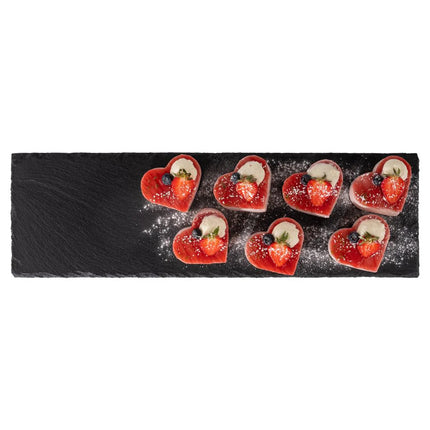 GGM Gastro (6 pcs) Slate Serving Board - Natural Slate - GN 2/4 - 6-piece set - 530x162mm - Black