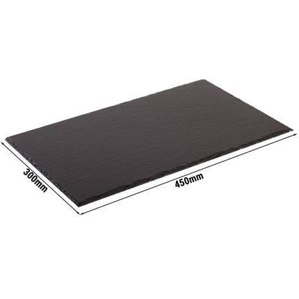 GGM Gastro (6 pcs) Slate Serving Board - Rectangular - Natural Slate - 450x300mm - Black