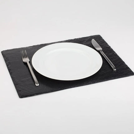GGM Gastro (6 pcs) Slate Serving Board - Rectangular - Natural Slate - 450x300mm - Black