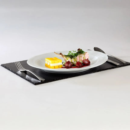 GGM Gastro (6 pcs) Slate Serving Board - Rectangular - Natural Slate - 450x300mm - Black