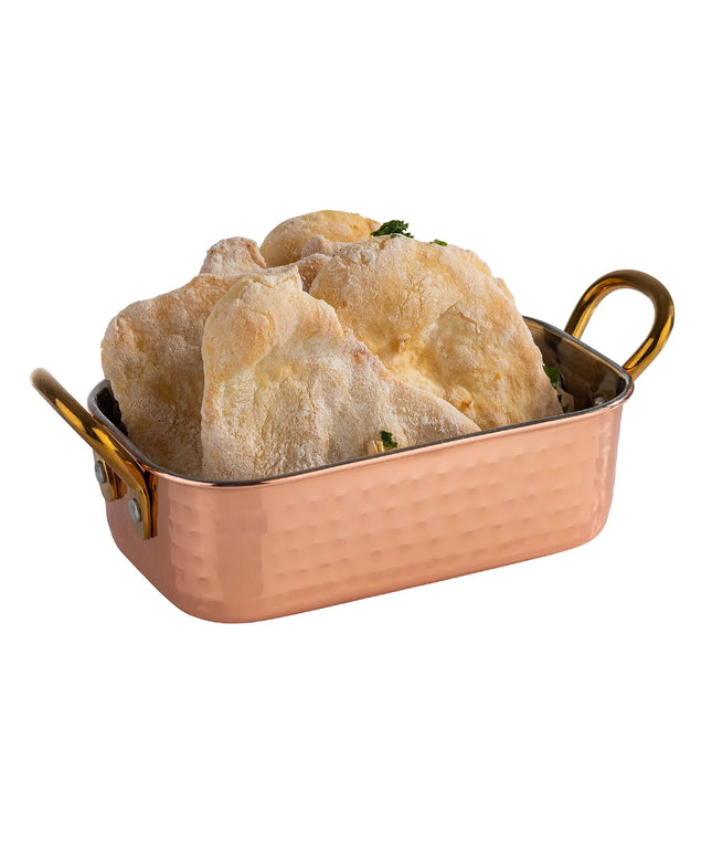 GGM Gastro (6 pcs) Small Serving Pan - MUMBAI - 6-piece set - stainless steel - 0.45 litres - 145x95mm - hammered finish