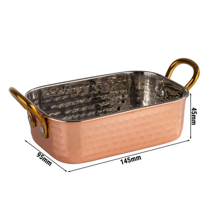 GGM Gastro (6 pcs) Small Serving Pan - MUMBAI - 6-piece set - stainless steel - 0.45 litres - 145x95mm - hammered finish
