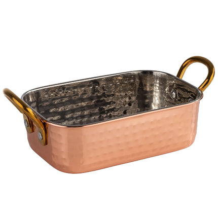 GGM Gastro (6 pcs) Small Serving Pan - MUMBAI - 6-piece set - stainless steel - 0.45 litres - 145x95mm - hammered finish