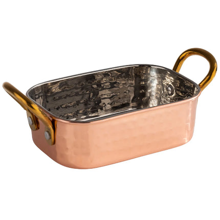 GGM Gastro (6 pcs) Small Serving Pan - MUMBAI - stainless steel - 0.25 litres - 125x85mm - hammered finish