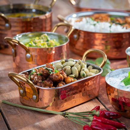 GGM Gastro (6 pcs) Small Serving Pan - MUMBAI - stainless steel - 0.25 litres - 125x85mm - hammered finish