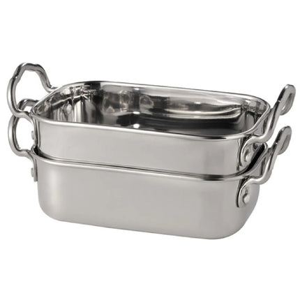 GGM Gastro (6 pcs) Small Serving Pan - SNACKHOLDER - stainless steel - 0.5 litres - 175x95mm - with side handles