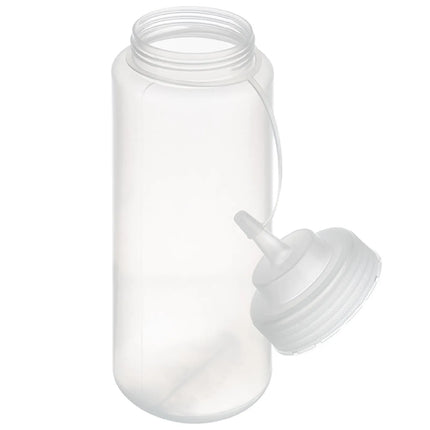 GGM Gastro (6 pcs) Squeeze Sauce Bottle - Polyethylene (LDPE) - 1020ml - Ø 80mm - with Screw Top Cap - Clear