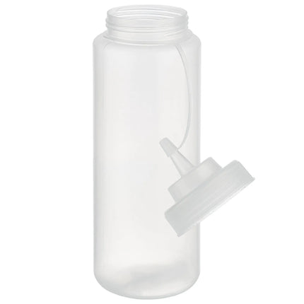 GGM Gastro (6 pcs) Squeeze Sauce Bottle - Polyethylene (LDPE) - 1020ml - Ø 80mm - with Screw Top Cap - Clear