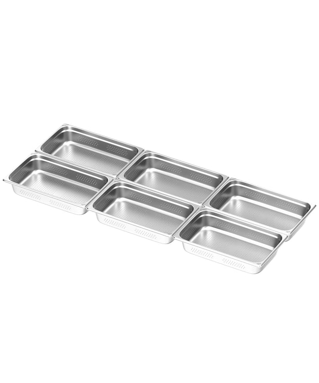 GGM Gastro (6 pcs) Stainless Steel Gastronorm Pan GN 1/1 - perforated - Depth: 100mm