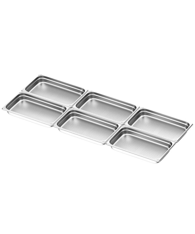 GGM Gastro (6 pcs) Stainless Steel Gastronorm Pan GN 1/1 - perforated - Depth: 65mm