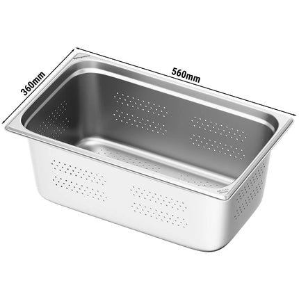GGM Gastro (6 pcs) Stainless Steel Gastronorm Pan GN 1/1 - perforated - Depth: 200mm