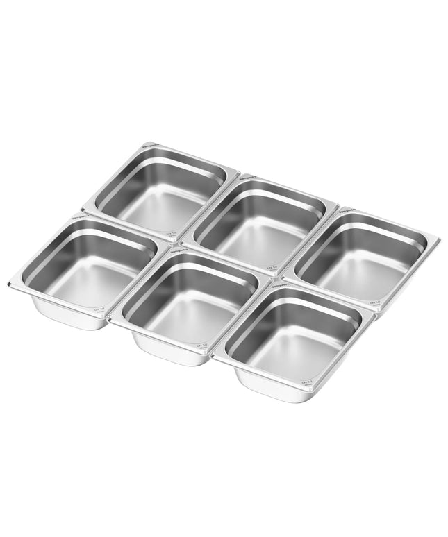 GGM Gastro (6 pcs) Stainless Steel Gastronorm Pan GN 1/2 - Depth: 100mm