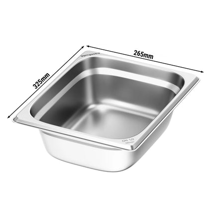 GGM Gastro (6 pcs) Stainless Steel Gastronorm Pan GN 1/2 - Depth: 100mm