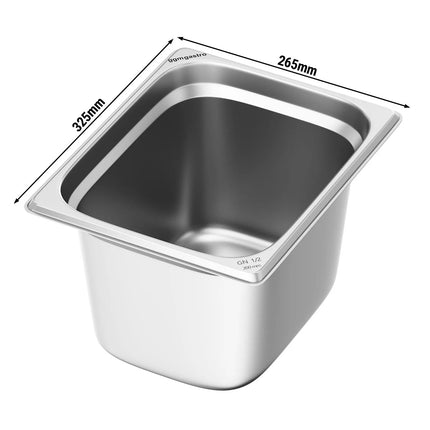 GGM Gastro (6 pcs) Stainless Steel Gastronorm Pan GN 1/2 - Depth: 200mm
